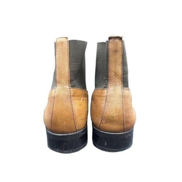 Interview Vintage Turkish Brown Leather Stretch Ankle Chelsea Boots 43 or US 9 - Picture 2 of 6